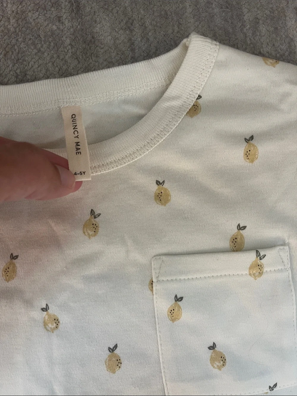 Quincy Mae Boxy Pocket Tee and Short Set - Lemons 4/5Y Organic Cotton